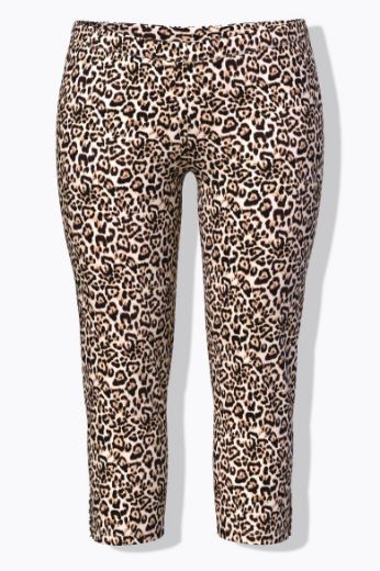Plus size veliki brojevi Hlače Capri s leopard uzorkom za punije