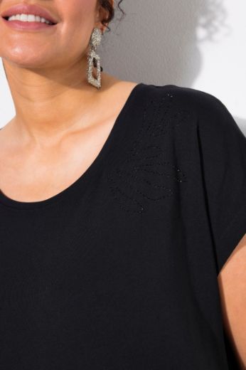 Plus size veliki brojevi Haljina kratkih rukava okruglog ovratnika za punije