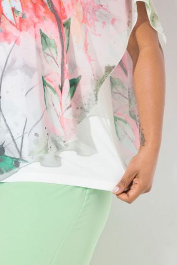Plus size veliki brojevi Bluza dvoslojna okruglog ovratnika za punije