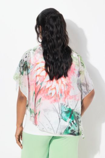 Plus size veliki brojevi Bluza dvoslojna okruglog ovratnika za punije