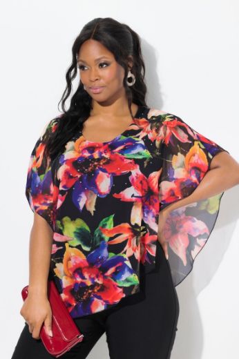 Plus size veliki brojevi Bluza dvoslojna okruglog ovratnika za punije