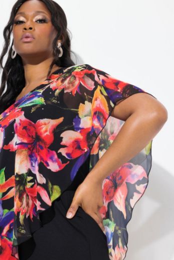 Plus size veliki brojevi Bluza dvoslojna okruglog ovratnika za punije
