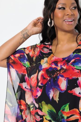 Plus size veliki brojevi Bluza dvoslojna okruglog ovratnika za punije
