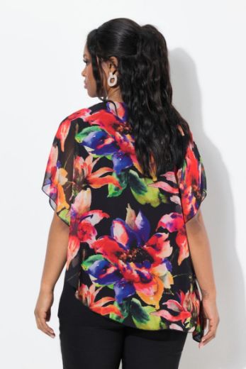 Plus size veliki brojevi Bluza dvoslojna okruglog ovratnika za punije