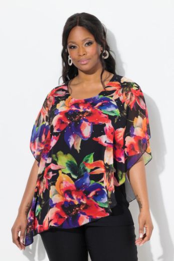 Plus size veliki brojevi Bluza dvoslojna okruglog ovratnika za punije