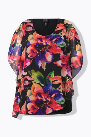 Plus size veliki brojevi Bluza dvoslojna okruglog ovratnika za punije