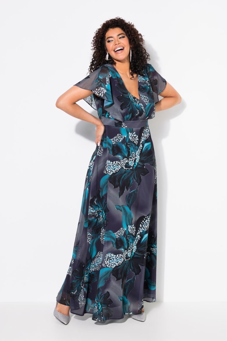 Plus size veliki brojevi Haljina maxi V ovratnika za punije