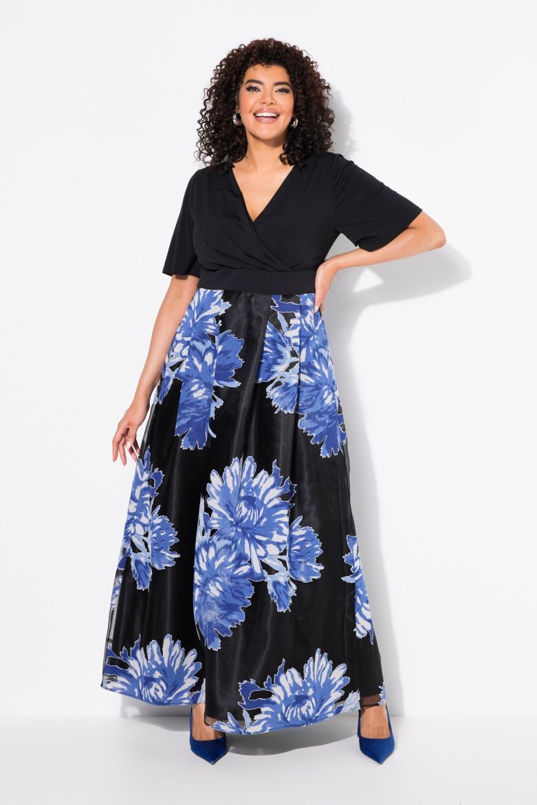 Plus size veliki brojevi Haljina maxi V ovratnika za punije