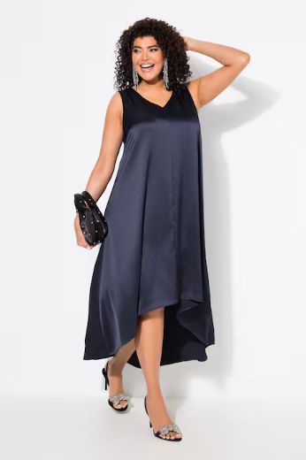 Plus size veliki brojevi Haljina bez rukava V ovratnika za punije