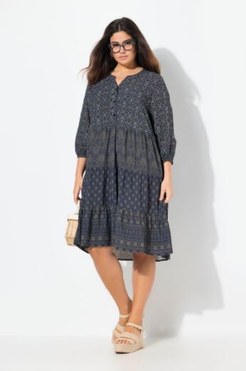 Plus size veliki brojevi Haljina 3/4 rukava A kroja za punije