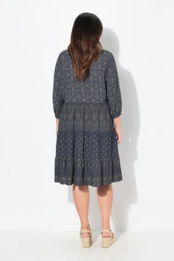 Plus size veliki brojevi Haljina 3/4 rukava A kroja za punije