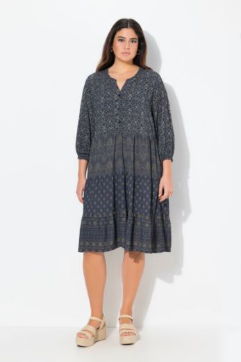 Plus size veliki brojevi Haljina 3/4 rukava A kroja za punije