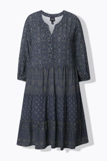 Plus size veliki brojevi Haljina 3/4 rukava A kroja za punije