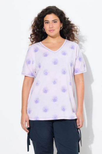 Plus size veliki brojevi Majica kratkih rukava V ovratnika za punije