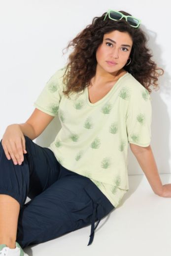 Plus size veliki brojevi Majica kratkih rukava V ovratnika za punije
