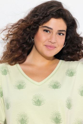 Plus size veliki brojevi Majica kratkih rukava V ovratnika za punije