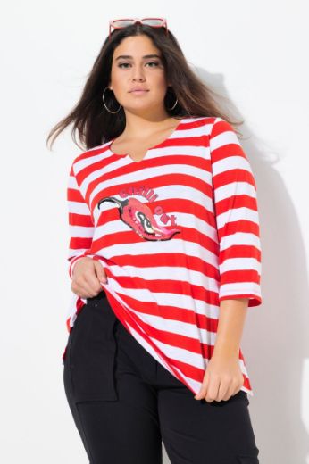 Plus size veliki brojevi Majica 3/4 rukava V ovratnika za punije