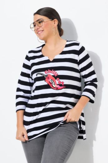 Plus size veliki brojevi Majica 3/4 rukava V ovratnika za punije