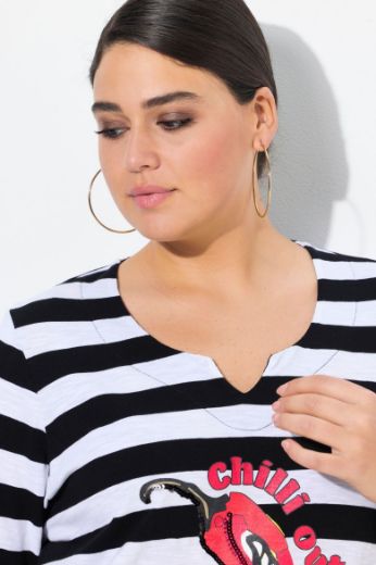 Plus size veliki brojevi Majica 3/4 rukava V ovratnika za punije