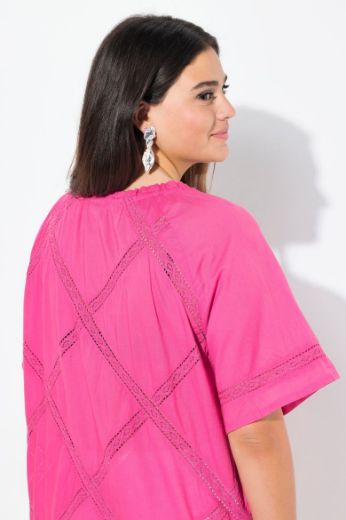Plus size veliki brojevi Bluza A kroja okruglog ovratnika za punije