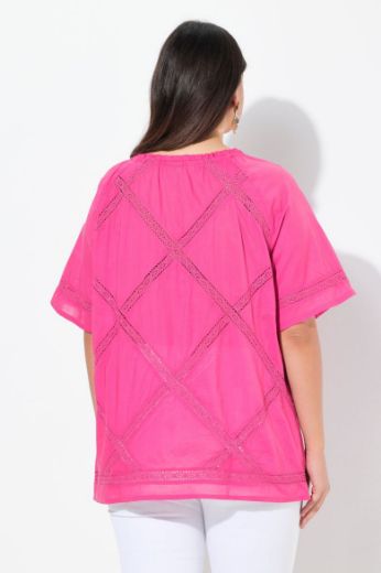 Plus size veliki brojevi Bluza A kroja okruglog ovratnika za punije
