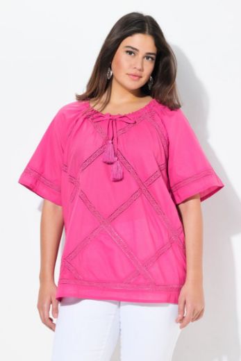 Plus size veliki brojevi Bluza A kroja okruglog ovratnika za punije
