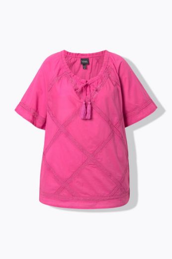 Plus size veliki brojevi Bluza A kroja okruglog ovratnika za punije
