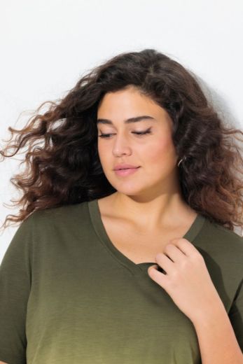Plus size veliki brojevi Majica kratkih rukava V ovratnika za punije
