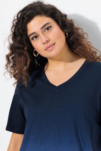 Plus size veliki brojevi Majica kratkih rukava V ovratnika za punije