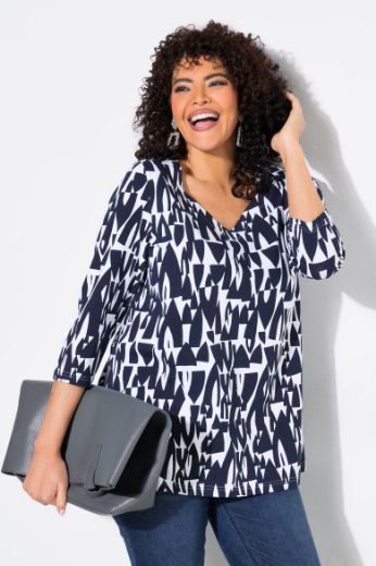 Plus size veliki brojevi Majica 3/4 rukava A kroja za punije