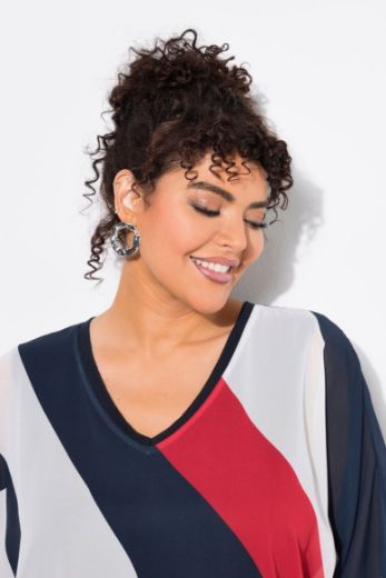 Plus size veliki brojevi Majica 3/4 rukava V ovratnika za punije