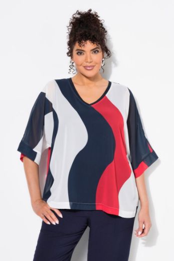 Plus size veliki brojevi Majica 3/4 rukava V ovratnika za punije