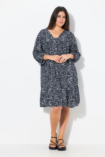 Plus size veliki brojevi Haljina 3/4 rukava A kroja za punije
