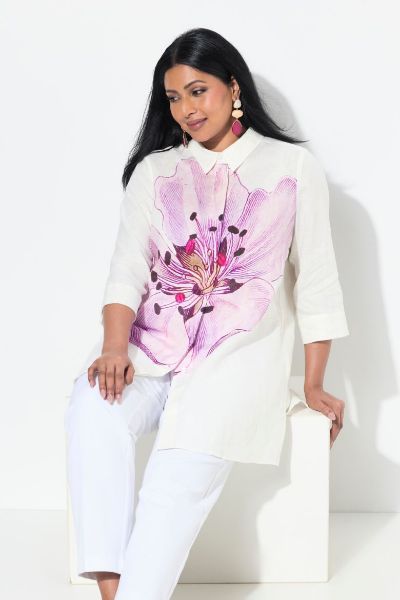 Veliki brojevi Bluza 3/4 rukava A kroja moda za punije