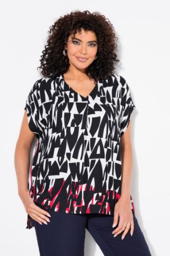 Plus size veliki brojevi Bluza kratkih rukava V ovratnika za punije