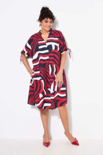 Plus size veliki brojevi Haljina polu rukava V ovratnika za punije
