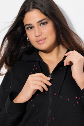 Plus size veliki brojevi Majica dugih rukava s patentnim zatvaračem i kapuljačom za punije
