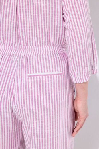 Plus size veliki brojevi Hlače od mješavine lana širokih nogavica za punije