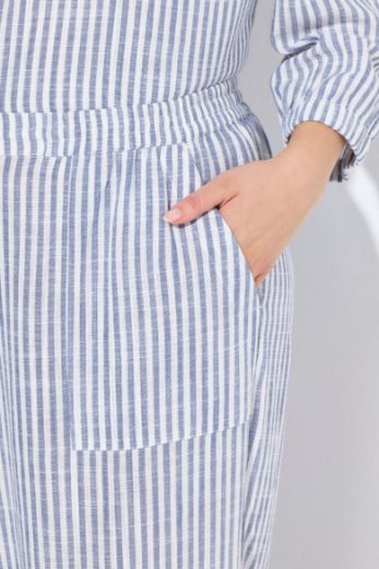 Plus size veliki brojevi Hlače od mješavine lana širokih nogavica za punije