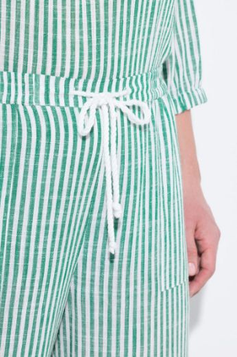 Plus size veliki brojevi Hlače od mješavine lana širokih nogavica za punije