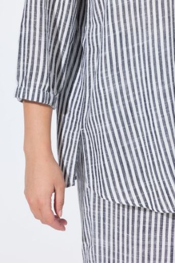 Plus size veliki brojevi Tunika 3/4 rukava od mješavine lana za punije