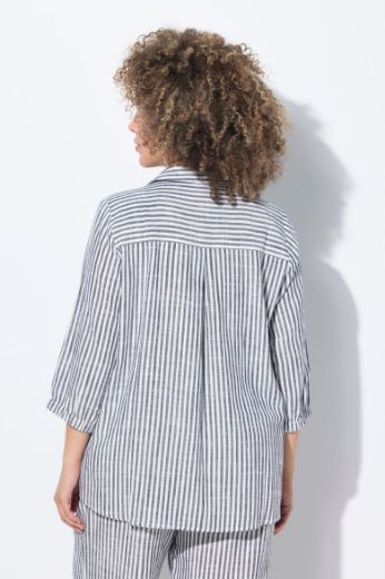 Plus size veliki brojevi Tunika 3/4 rukava od mješavine lana za punije