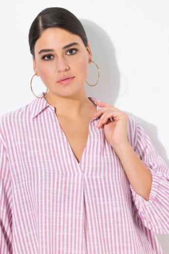 Plus size veliki brojevi Tunika 3/4 rukava od mješavine lana za punije