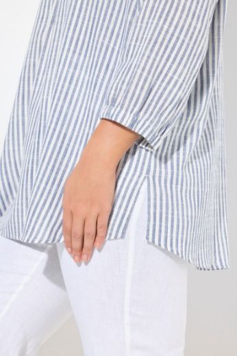 Plus size veliki brojevi Tunika 3/4 rukava od mješavine lana za punije
