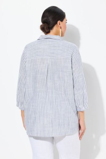 Plus size veliki brojevi Tunika 3/4 rukava od mješavine lana za punije