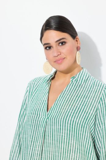 Plus size veliki brojevi Tunika 3/4 rukava od mješavine lana za punije