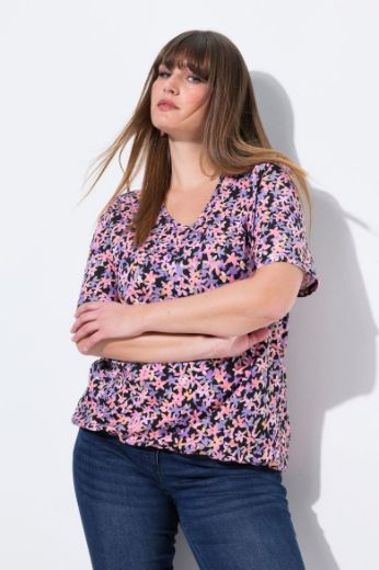 Plus size veliki brojevi Majica kratkih rukava V ovratnika za punije