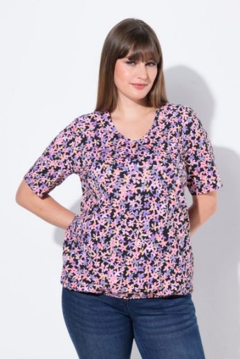Plus size veliki brojevi Majica kratkih rukava V ovratnika za punije