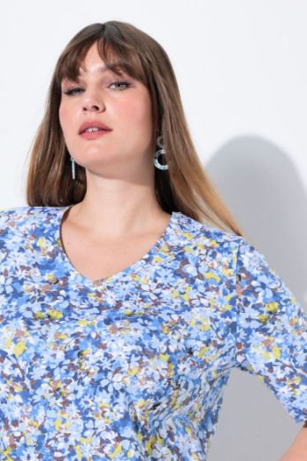 Plus size veliki brojevi Majica kratkih rukava V ovratnika za punije