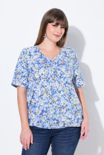 Plus size veliki brojevi Majica kratkih rukava V ovratnika za punije